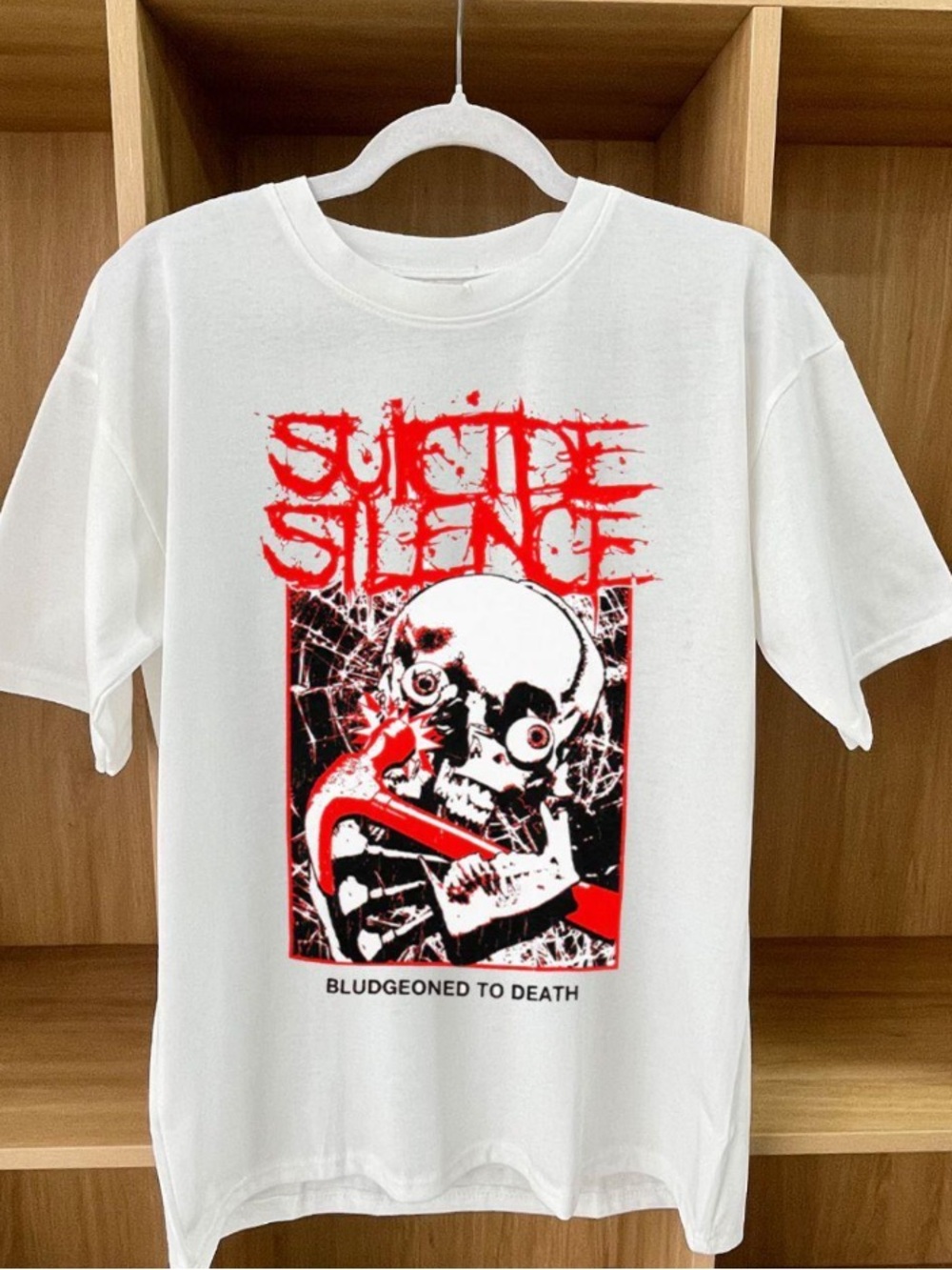 Suicide Silence themed skull print T-shirt